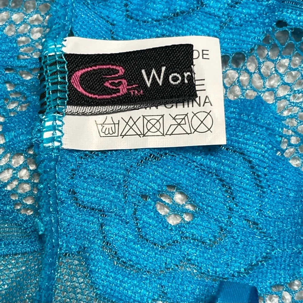 G World Intimates New Laced Robe Women Blue One Size 3/4 Sleeve
